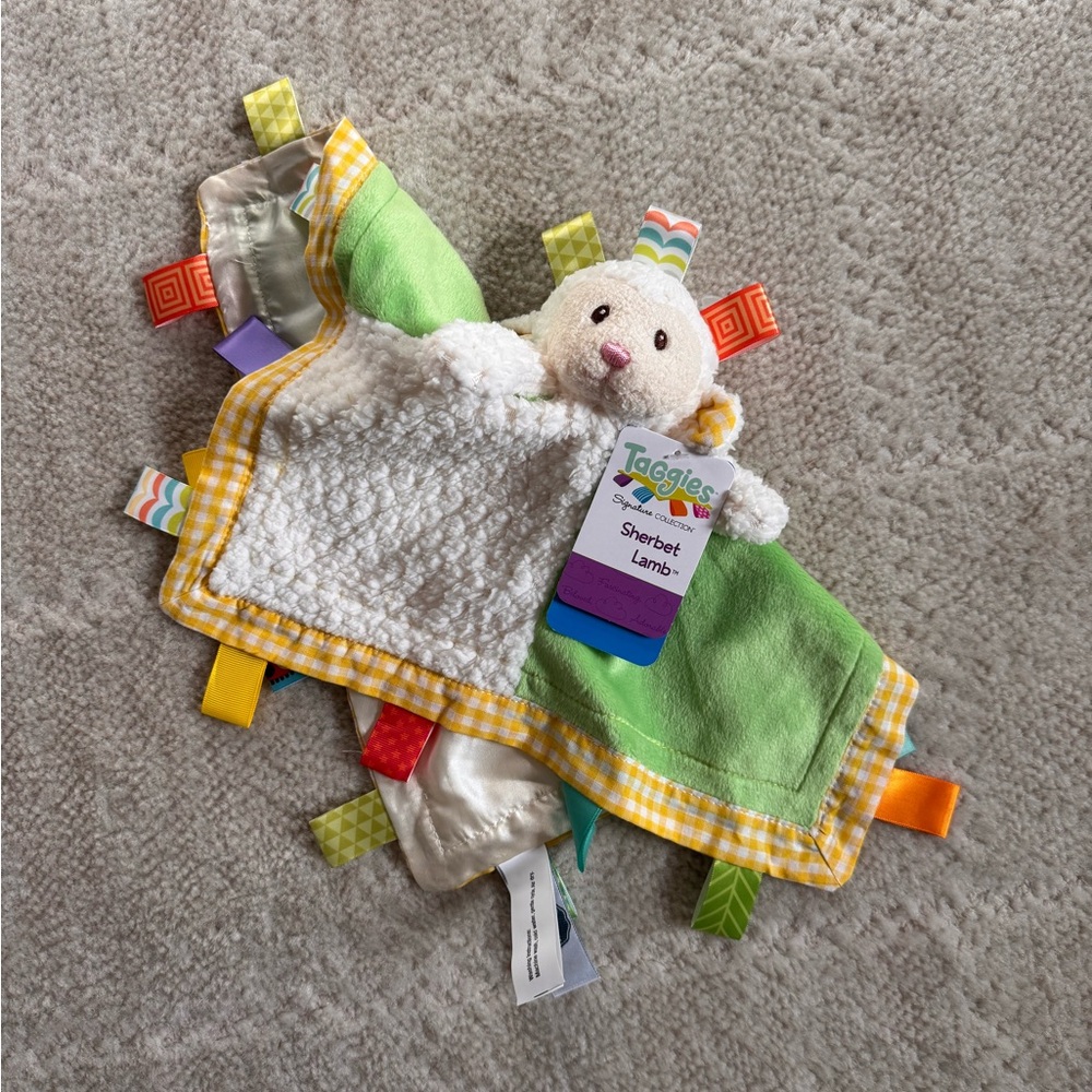 Taggies Sherbet Lamb Blanket Toy - Green and White